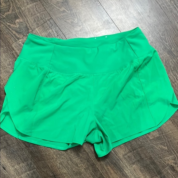 Women's Green Athletic Shorts - Picture 1 of 3
